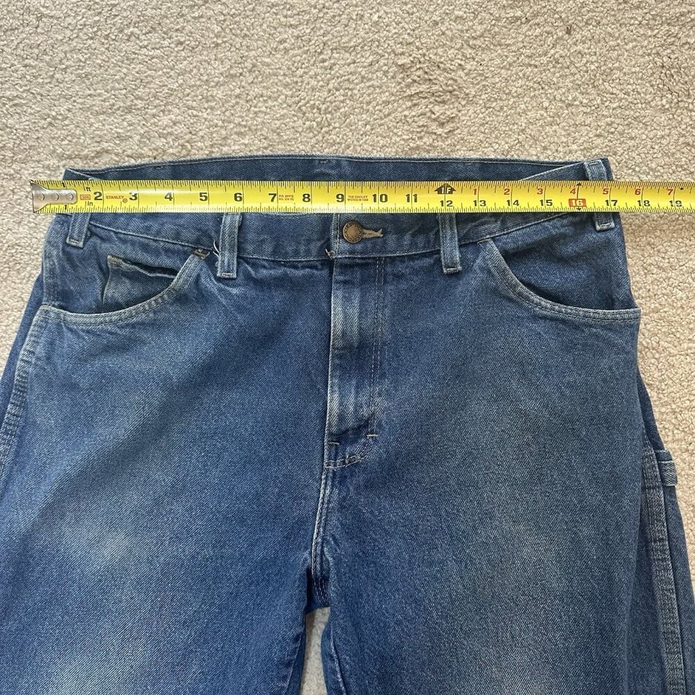 Dickies Jeans Men’s 34x32 Medium Wash Work Wear Straight Leg Cargo Pocket - Picture 3 of 13